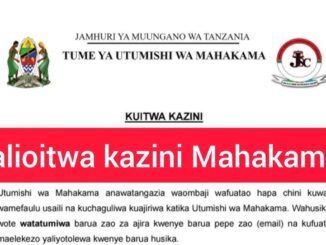 Walioitwa Kazini Tume ya Utumishi wa Mahakama, Call for Work Tume ya Utumishi wa Mahakama, kuitwa kazini tume ya utumishi wa mahakama