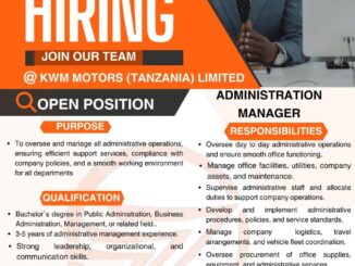 Jobs at KWM Motors Tanzania Ltd, Ajira Mpya KWM Motors Tanzania Ltd, KWM Motors Tanzania Ltd Jobs 2026, Nafasi za Kazi KWM Motors Tanzania Ltd, Ajira Mpya 2026, AJIRA TANZANIA 2026, AjiraLeo Tanzania, JOBS TANZANIA, Jobs 2026