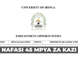 Jobs at University of Iringa (UOI), University of Iringa (UOI) Jobs 2026, Ajira Mpya UOI 2026, Ajira Mpya University of Iringa (UOI), UOI Jobs 2026