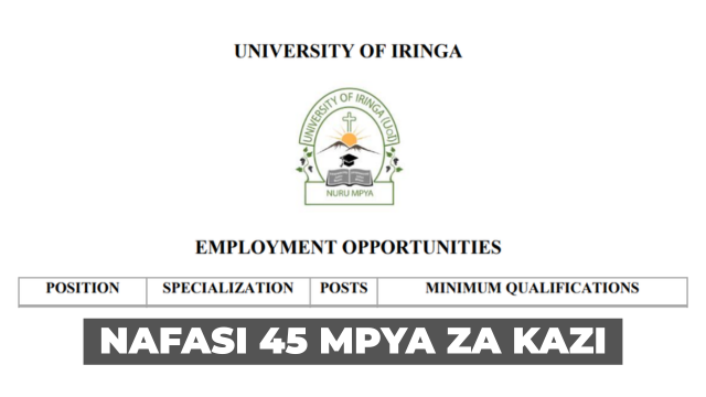 Jobs at University of Iringa (UOI), University of Iringa (UOI) Jobs 2026, Ajira Mpya UOI 2026, Ajira Mpya University of Iringa (UOI), UOI Jobs 2026