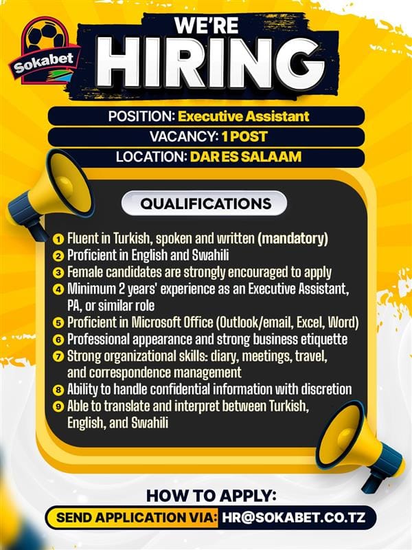 Jobs at Sokabet Tanzania, Ajira Mpya Sokabet Tanzania, Sokabet Tanzania Jobs 2026, Nafasi za Kazi Sokabet Tanzania, Ajira Mpya Tanzania 2026
